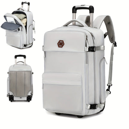 Travel Rolling Backpack, Travel Large Backpack Duffel Bag With Wheels, 17 Inch Laptop Backpack With Shoe Compartment, Trolley Suitcase Business College Ladies Men - buythingsusa