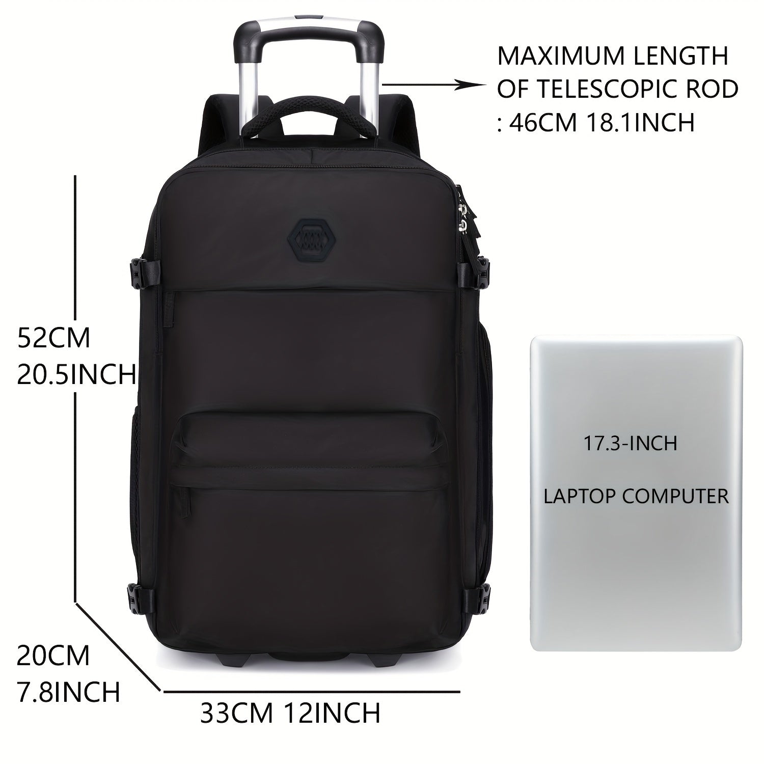 Travel Rolling Backpack, Travel Large Backpack Duffel Bag With Wheels, 17 Inch Laptop Backpack With Shoe Compartment, Trolley Suitcase Business College Ladies Men - buythingsusa