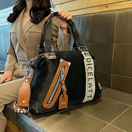 Trendy Tote Bag For Women - Large Capacity Crossbody Bag, Shiny Rhinestone Decor Shoulder Bag - For Fashionable Women - Suitable for Shopping, Work, Travel - Perfect Gift for Her - buythingsusa