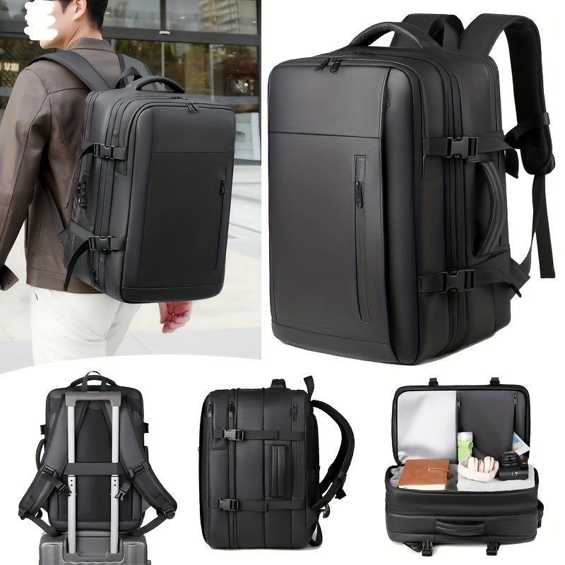 Water - Resistant 17" Laptop Travel Backpack with Vacuum Compression Pouch & Adjustable Straps - Ideal for Hiking, Business Trips & School - buythingsusa