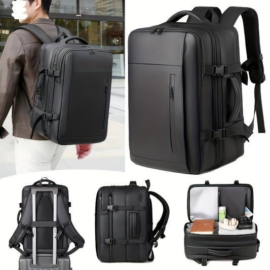 Water - Resistant 17" Laptop Travel Backpack with Vacuum Compression Pouch & Adjustable Straps - Ideal for Hiking, Business Trips & School - buythingsusa