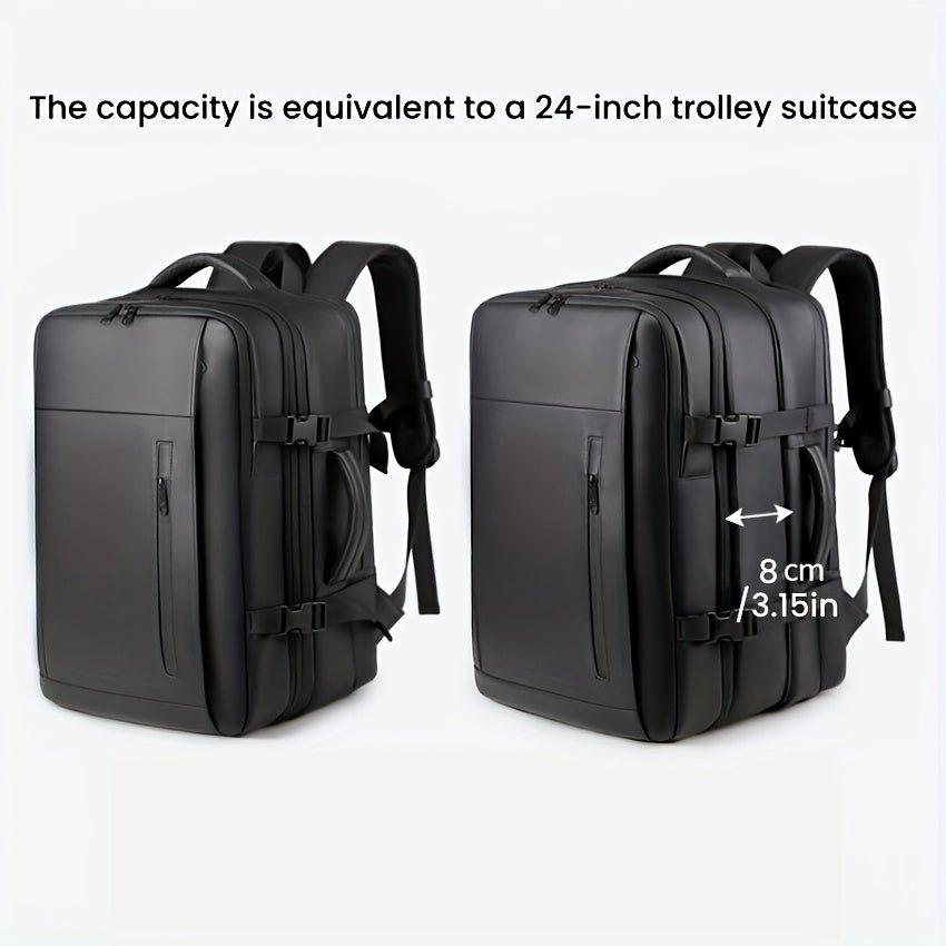 Water - Resistant 17" Laptop Travel Backpack with Vacuum Compression Pouch & Adjustable Straps - Ideal for Hiking, Business Trips & School - buythingsusa