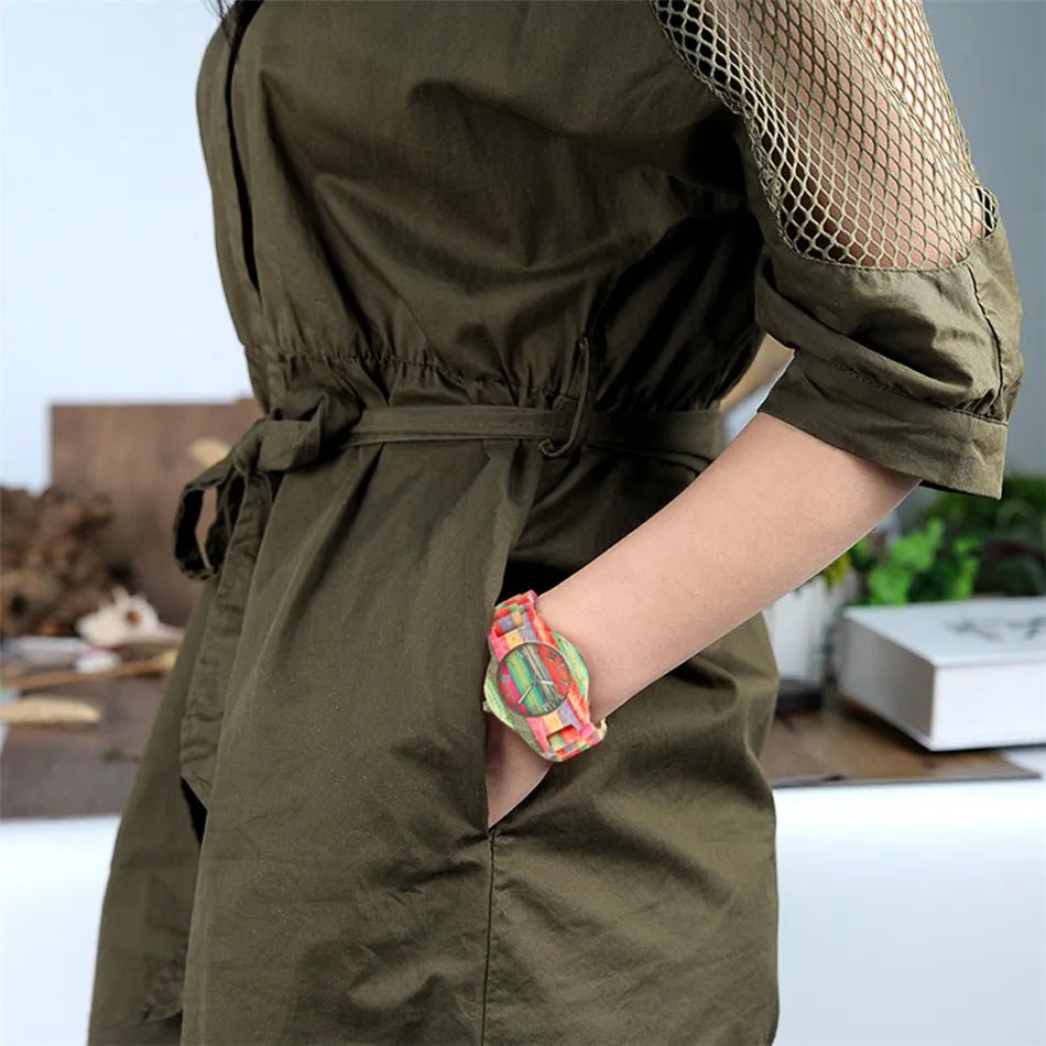 Women Quartz Bamboo Watches Wooden Watch Couple Watches Natural Multi - Colored Bracelet Lovers New Concept Wood Wristwatch - buythingsusa