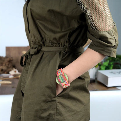 Women Quartz Bamboo Watches Wooden Watch Couple Watches Natural Multi - Colored Bracelet Lovers New Concept Wood Wristwatch - buythingsusa