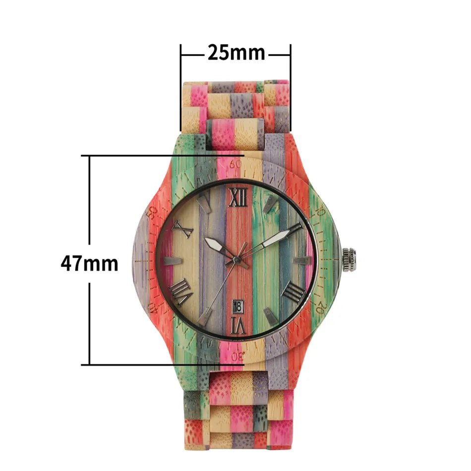 Women Quartz Bamboo Watches Wooden Watch Couple Watches Natural Multi - Colored Bracelet Lovers New Concept Wood Wristwatch - buythingsusa