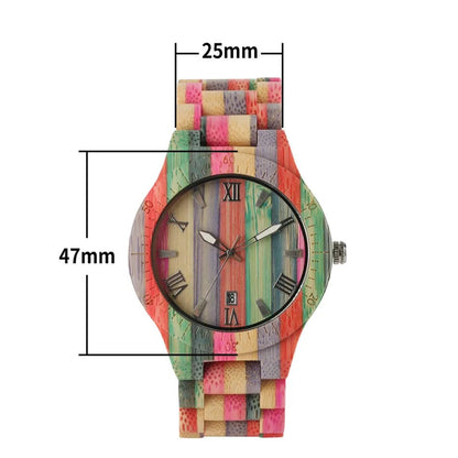 Women Quartz Bamboo Watches Wooden Watch Couple Watches Natural Multi - Colored Bracelet Lovers New Concept Wood Wristwatch - buythingsusa