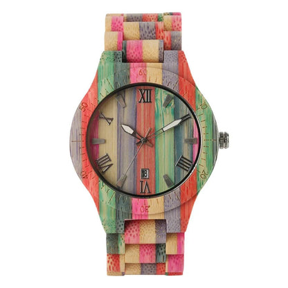 Women Quartz Bamboo Watches Wooden Watch Couple Watches Natural Multi - Colored Bracelet Lovers New Concept Wood Wristwatch - buythingsusa
